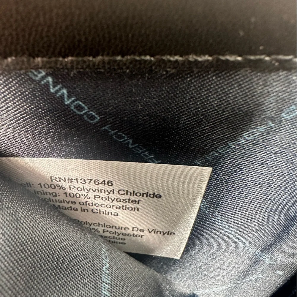 French Connection‎ Emmy Croco Fold Snap Zipper Wallet in Black NWT $48 New